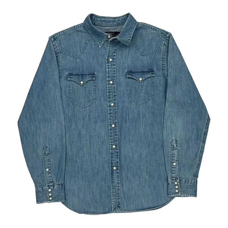 Ralph Lauren Denim Shirt - Large Blue Cotton