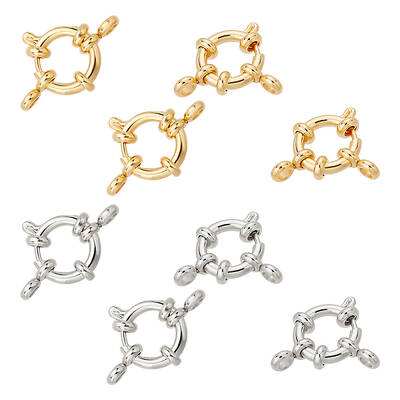 8Pcs 2 Colors 304 Stainless Steel Spring Ring Clasps