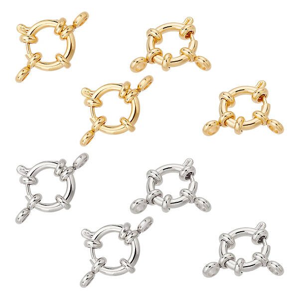 8Pcs 2 Colors 304 Stainless Steel Spring Ring Clasps