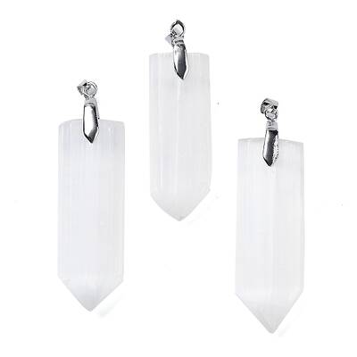 Natural Selenite Big Pendants