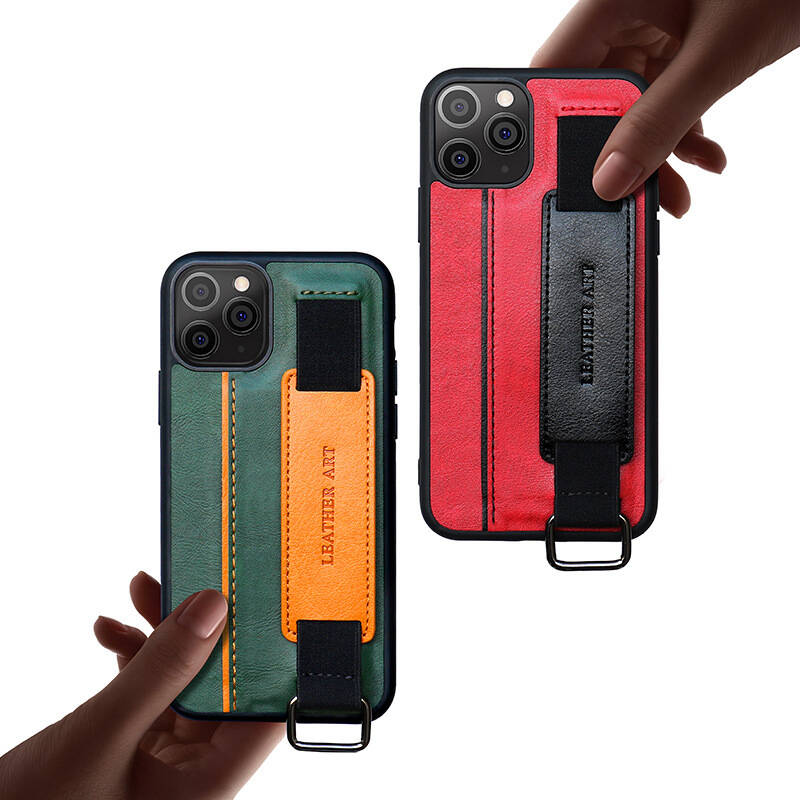 Phone Case Leather Wallet  Wristband iPhone Cover With Bracket Hand Strap