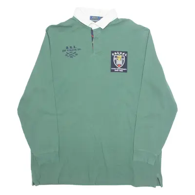 POLO RALPH LAUREN Mens Polo Shirt Green Long Sleeve 2XL