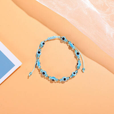 Evil Eye Resin Braided Bead Bracelets