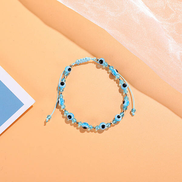 Evil Eye Resin Braided Bead Bracelets