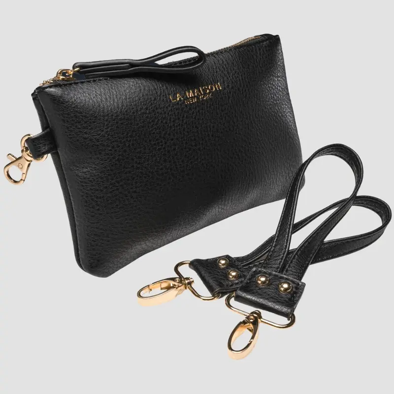 Leather Pouch & Stroller Straps Set - La Maison - Key Chain Stroller Straps + Clip-on Pouch