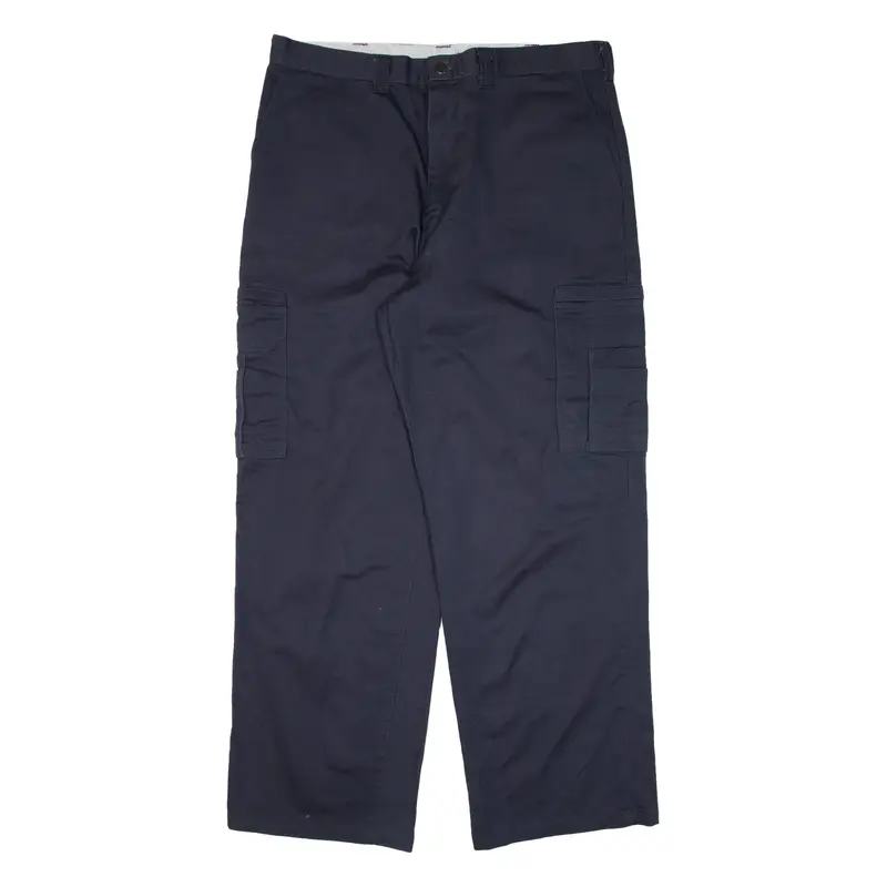 DICKIES Cargo Workwear Mens Trousers Blue Relaxed Straight W38 L30