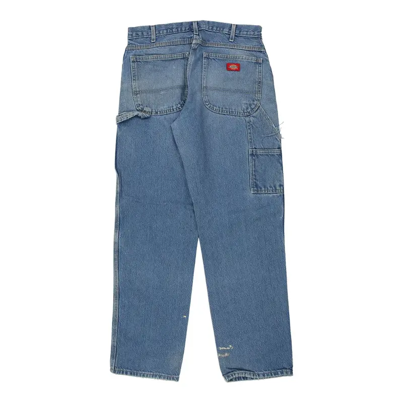 Dickies Carpenter Trousers - 34W 33L Blue Cotton