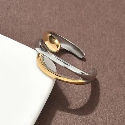 304 Stainless Steel Double Color Cuff Rings