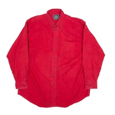 WOOLRICH Plain Shirt Red Long Sleeve Mens XL