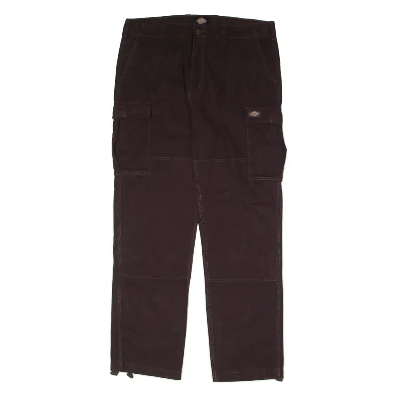 DICKIES Cargo Workwear Mens Trousers Brown Relaxed Straight W38 L32
