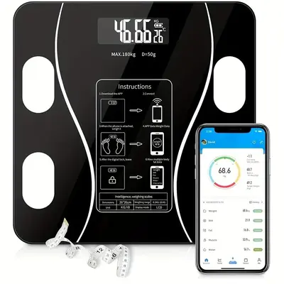 Smart Digital Led Scale, Multifunctional Digital Electric Led Scale for Christmas Gift, Fat Measurement Scale, Portable Home ...