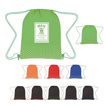 150 Promotional Connect The Dots Non-Woven Drawstring Bag - Water ...
