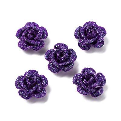 3D Rose Flower Baking Paint Aluminum Beads