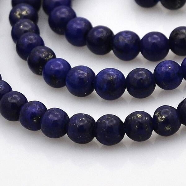 Dyed Natural Lapis Lazuli Round Beads Strands