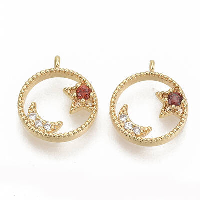 Brass Micro Pave Cubic Zirconia Charms