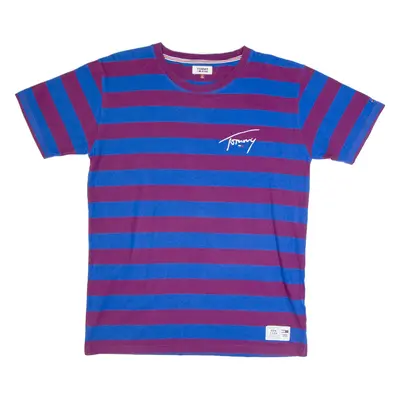 TOMMY HILFIGER Striped Mens T-Shirt Maroon L