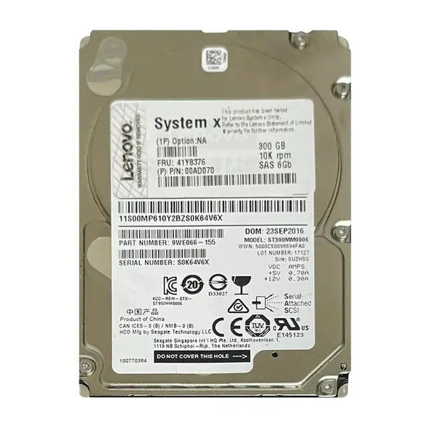00AD070 IBM 300GB 6Gb/s SAS 10000 2.5-Inch Hard Drive