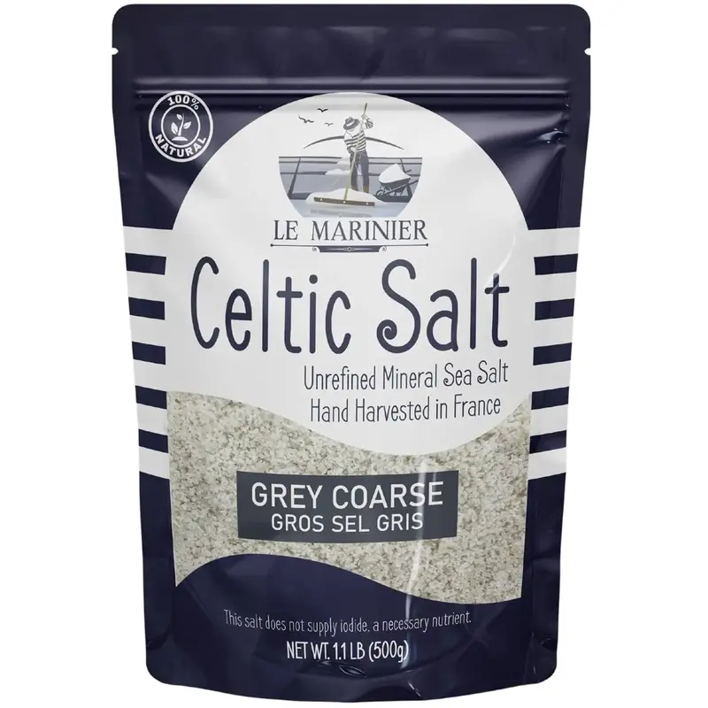 Le Marinier French Sea Salt Grey Coarse Sea Salt 1.1lb Mineral-Rich Unrefined Sea Salt 100% Natural Hand Harvested Low Sodium