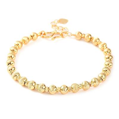 Brass Grooved Rondelle Beaded Bracelets for Women