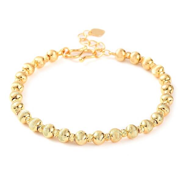 Brass Grooved Rondelle Beaded Bracelets for Women