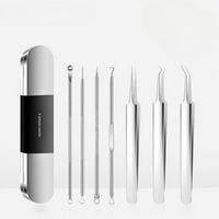 8 PCS Blackhead Remover Tools Pimple Popper Acne Tool Kit, Skincare Comfort derma roller men Facial Pore Removal