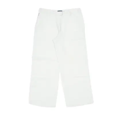 ARMANI Lightweight Trousers Cream Regular Wide-Leg Linen Womens W29 L28