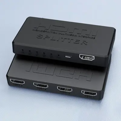 4K HDMI Splitter for Computer Host & Monitor, 1 Input & 4 Output HDMI Adapter for Summer, High Definition Video Converter Fo...