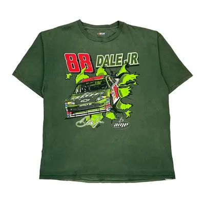 Dale Jr Nascar Graphic T-Shirt - XL Green Cotton