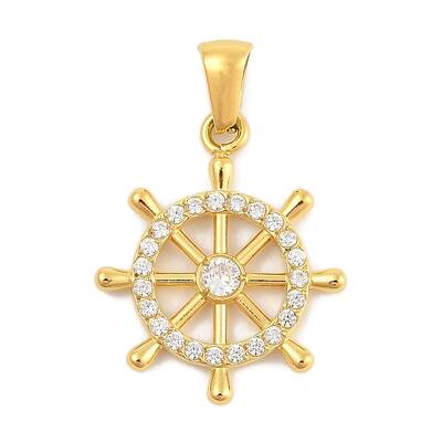 Ion Plating(IP) 304 Stainless Steel Micro Pave Cubic Zirconia Pendants