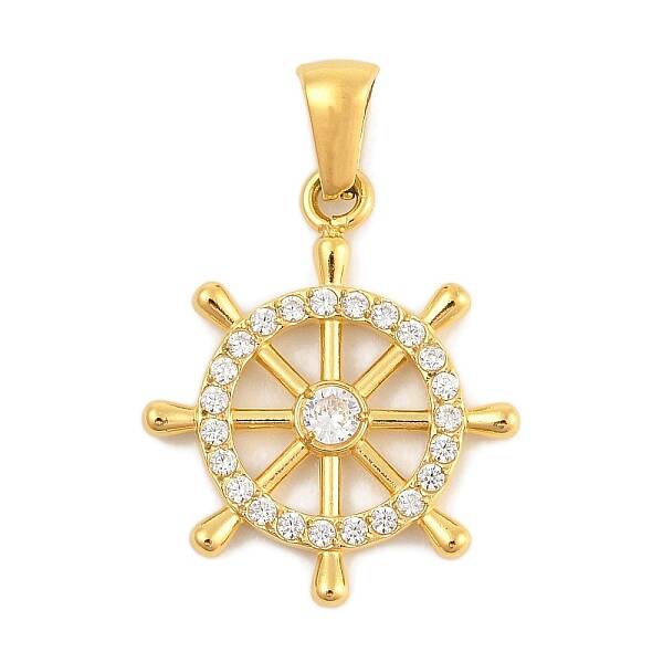Ion Plating(IP) 304 Stainless Steel Micro Pave Cubic Zirconia Pendants