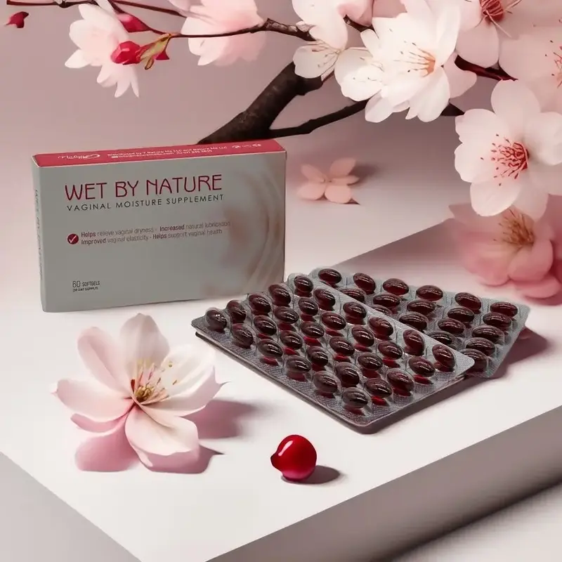 Wet by Nature Sea Buckthorn Oil Yoni Moisture Supplement - Vegan Omega 3 6 7 9 - 30 Soft-Gel Capsules - Vitamin, Healthcare