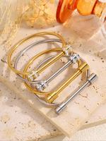 Fashionable Stainless Steel Cuff Bangle, Unisex Casual Jewelry for Party, Daily Clothing Decor, Trendy All-match & Exquisite ...