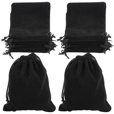 20Pcs Rectangle Velvet Drawstring Pouches