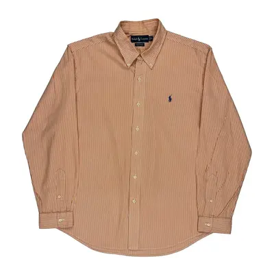 Ralph Lauren Striped Shirt - XL Orange Cotton | Size: x-large