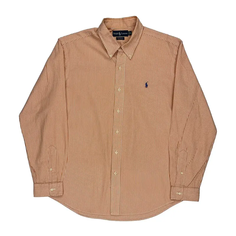 Ralph Lauren Striped Shirt - XL Orange Cotton | Size: x-large