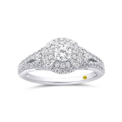 Lab Grown Ripple Diamond Engagement Ring | 14K White Gold 1 CT. TW.
