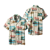 Coors Light Unisex Hawaiian Shirt – Vintage Beer Print Aloha Shirt for Men and Women, Tropical Summer Beach Button Up Short...
