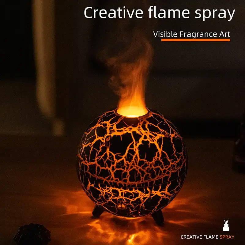 Galactech 2-in-1 air purifier and humidifier for home and office. Ultrasonic essential oil diffuser lamp, flame humidifier - ...