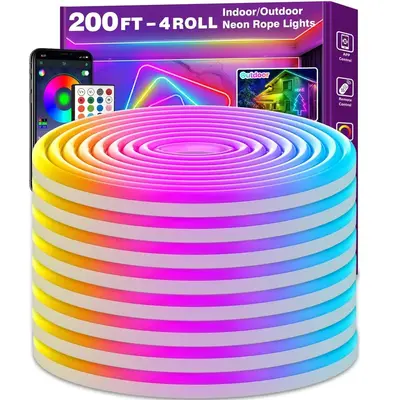 Neon Rope Lights,Flexible Led Rope Lights Control with App/Remote,Multiple Modes Rope Lights,IP65 Outdoor RGB Led Neon Lights...