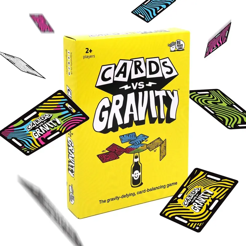 Big Potato Cards vs Gravity: The Gravity-Defying, Card-Balancing Game, Fun Card Game, Travel Game, 2+ Players,