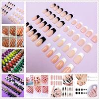 Press On Nails Bundle Sales from 96 Pcs~192 Pcs, Medium Short Long French Tip Nails, Long Nails with Design, Coffin Square St...