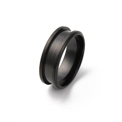 201 Stainless Steel Grooved Finger Ring Settings