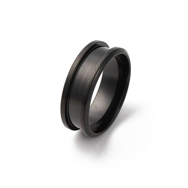 201 Stainless Steel Grooved Finger Ring Settings