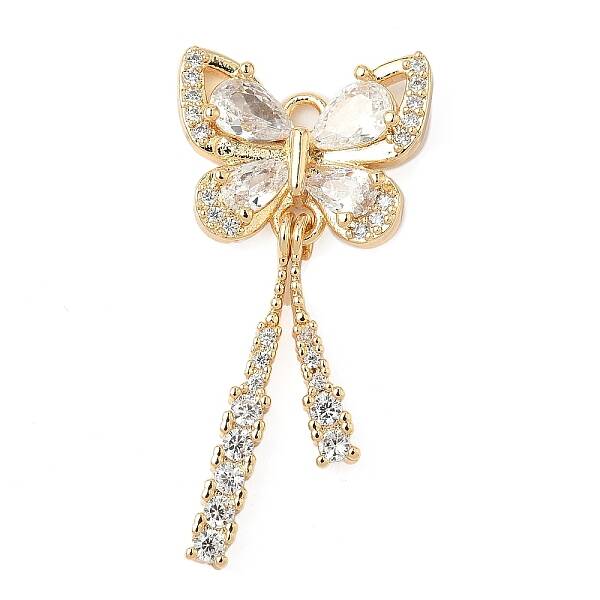 Brass Micro Pave Cubic Zirconia Pendants