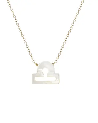Zodiac Necklace | Metal Color: Gold | Sign: Libra