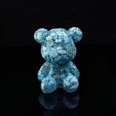 Bear Resin with Natural Amazonite Chips Inside Display Decorations