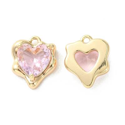 Brass Micro Pave Cubic Zirconia Charms