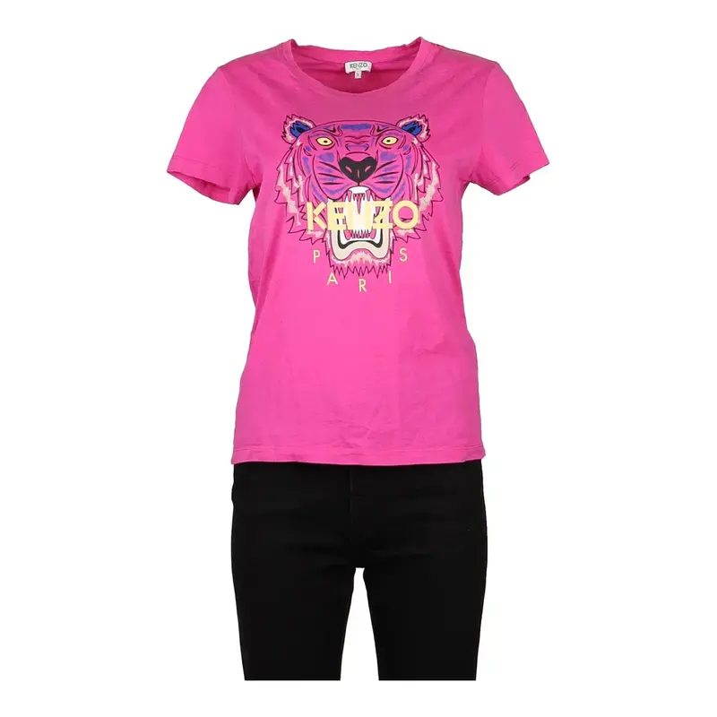 Paris Kenzo Graphic T-Shirt - Small Pink Cotton
