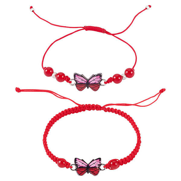 Adjustable Nylon Braided Bead Bracelets