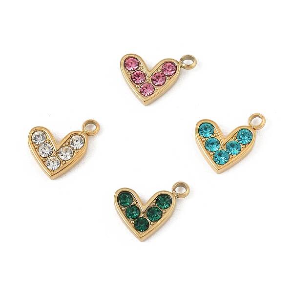 304 Stainless Steel Rhinestone Pendants